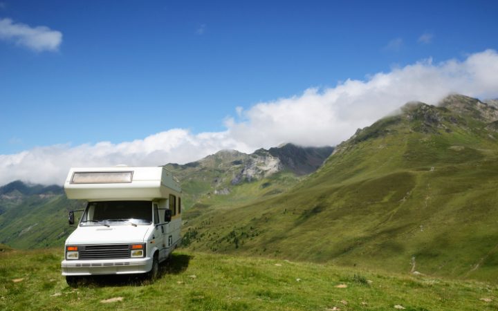 Parking in a Pyrenees meadow.