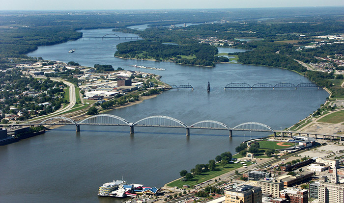 Aerial view of Mississippi River