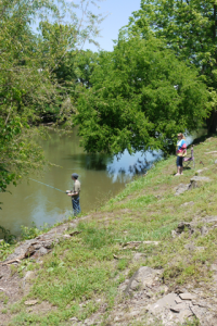 Ripplin' Waters Campground - fishing by the river