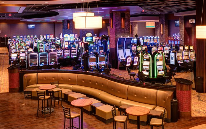Cherokee Casino Grove - lounge and slot machines