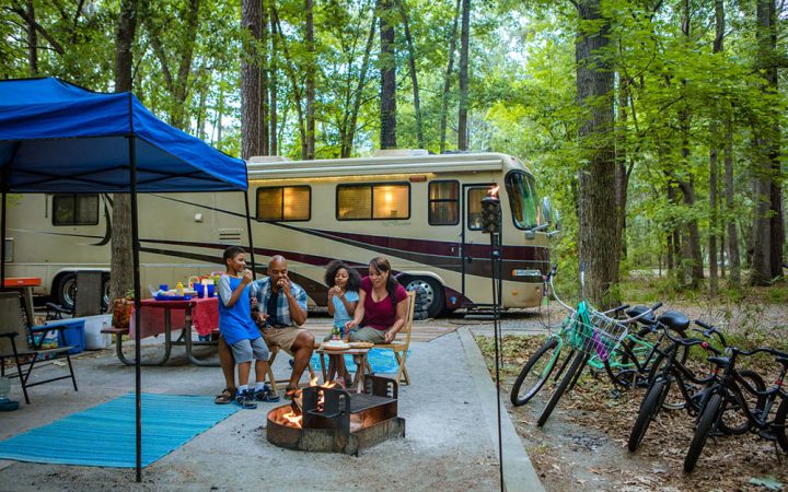 Georgia State Parks - RV campsite with family.