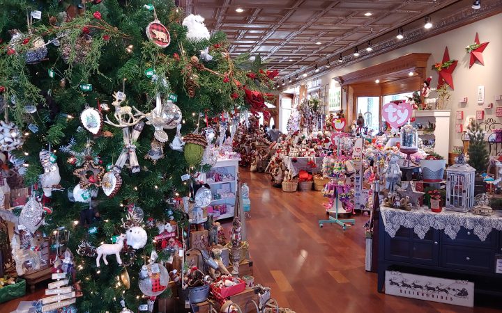 Various Christmas decor at Tom's Farms in Temescal Canyon, CA