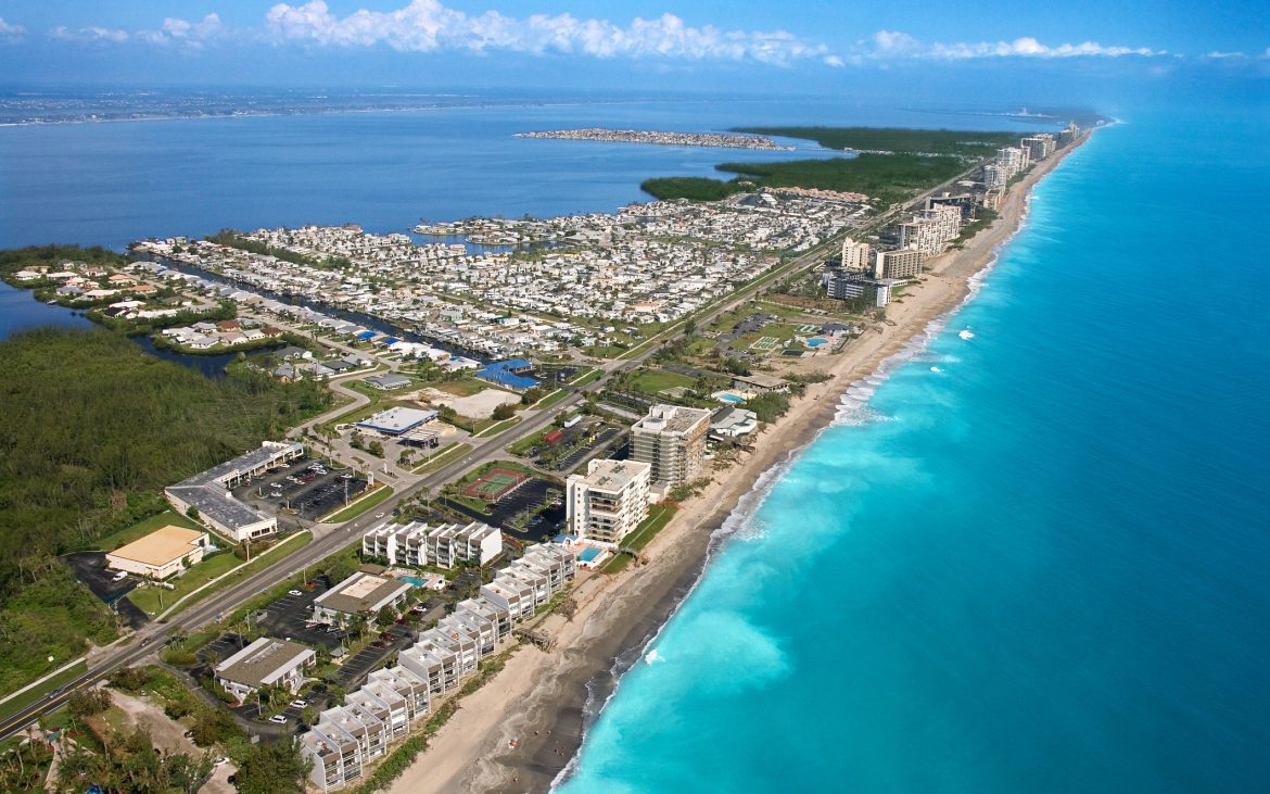 Aerial view of Jenson Beach, Florida