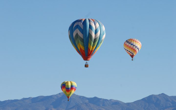 Air Balloons in the sky for the Pahrump Balloon Festival