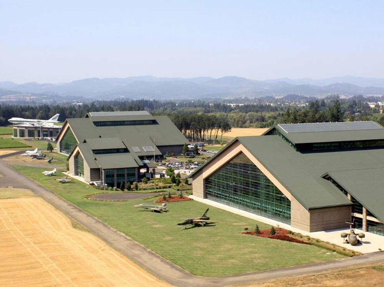 Aerial view of Evergreen Aviation Museum