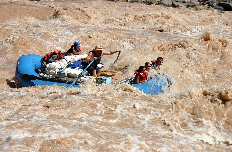 Rafters hurtle through Lava Falls on the Colorado River in the Grand Canyon National Park. Photo: Grand Canyon NPS