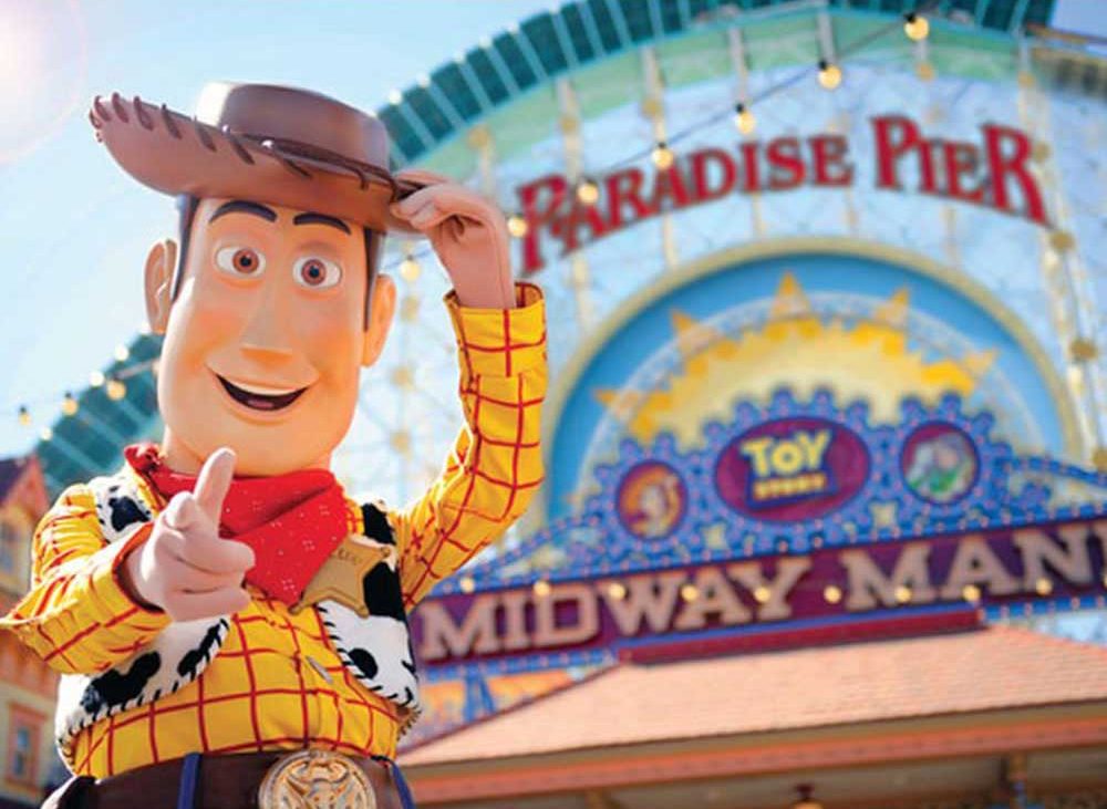 Woody from Toy Story at Paradise Pier