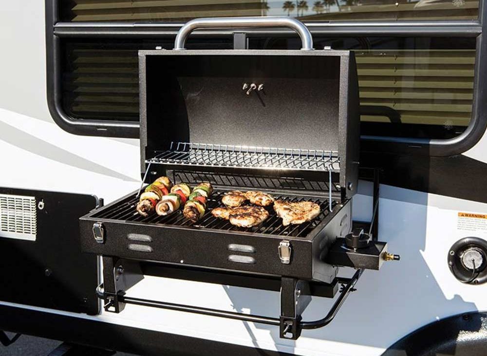 BBQ attached to side of RV