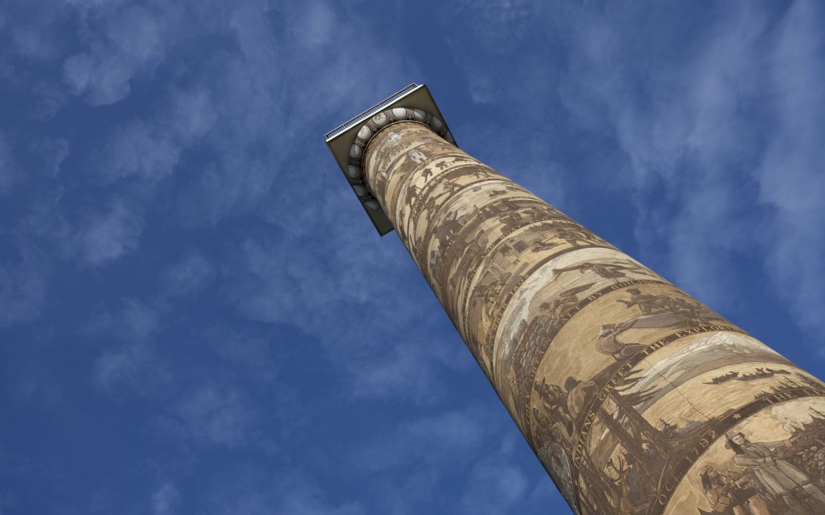 Astoria Column in Oregon and blue sky