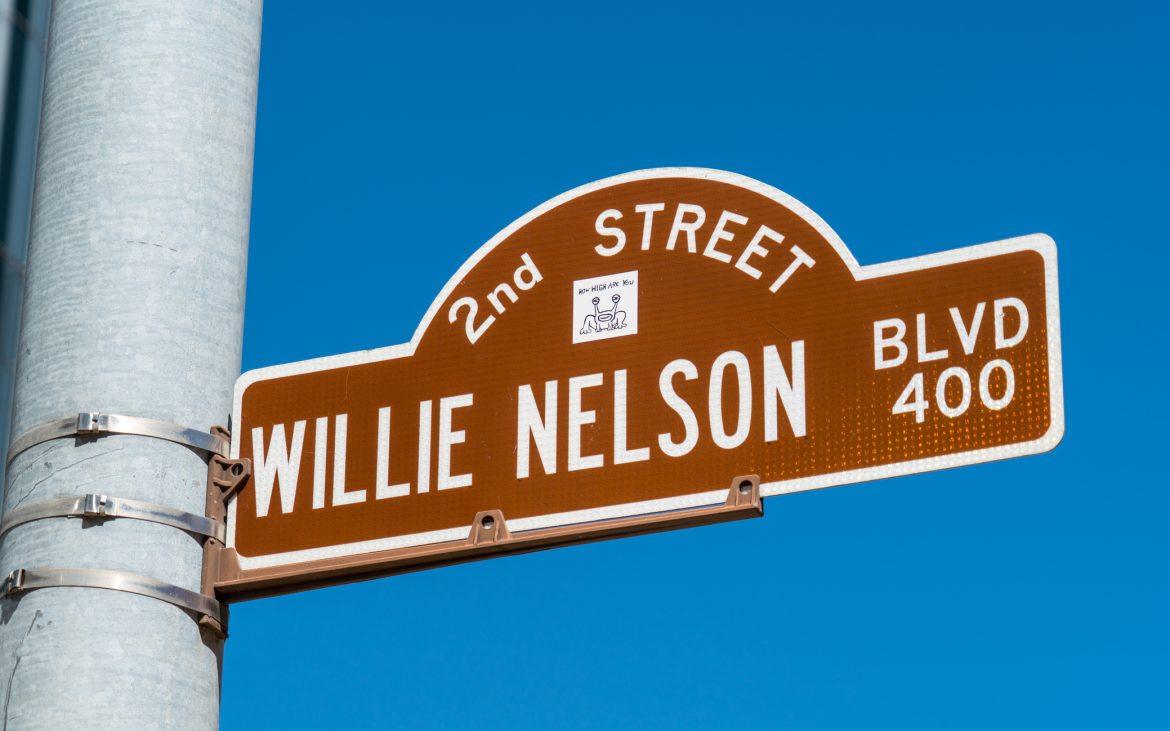 Willie Nelson Blvd Street Sign