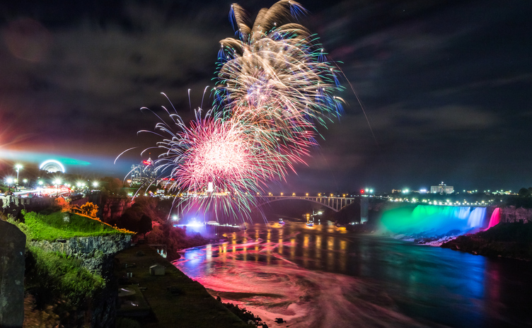 Fireworks over Niagara Falls, Canada