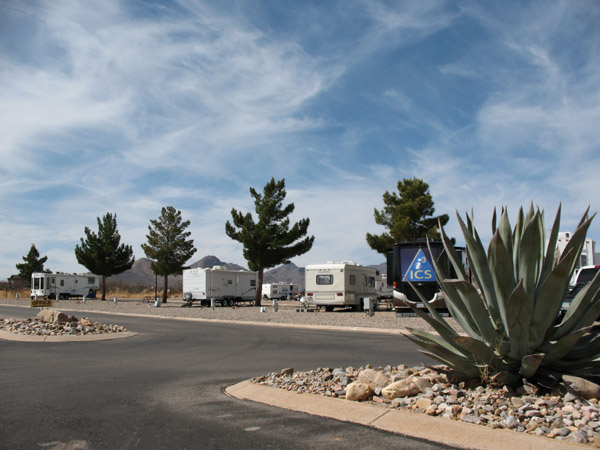 RVs parked in a beautiful desert setting in Arizona.