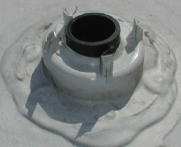 An RV roof vent with cap off.