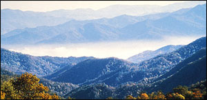 View of the Great Smoky Mountains, Tennessee and North Carolina