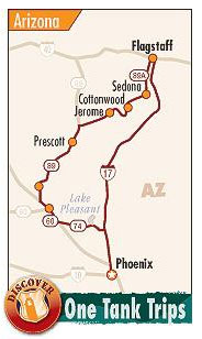 route map of Arizona One-Tank Trip