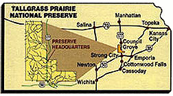 Area map of Tallgrass Prairie Natural Preserve, Kansas