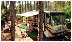 RV at campsite at Disney's Fort Wilderness