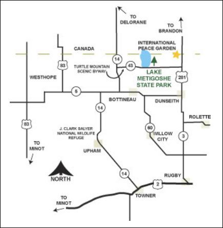 lake metigoshe state park regional map