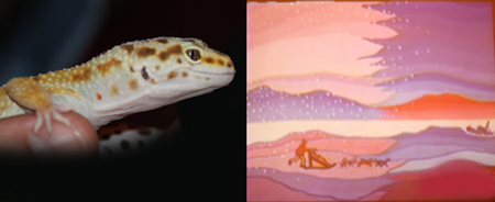 Two Memories from the Exploration Place:  Freckles the Gecko & a scene from "The Cremation of Sam McGee"