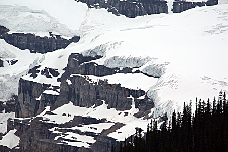 Site of an Avalanche in the Making Above Lake Louise