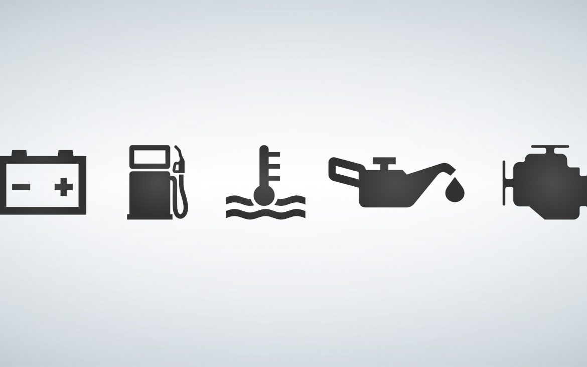 Car dashboard icons vector illustration