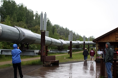 The Famous Alaskan Oil Pipeline at Fairbanks -- A Few Feet of teh 800-Mile Project