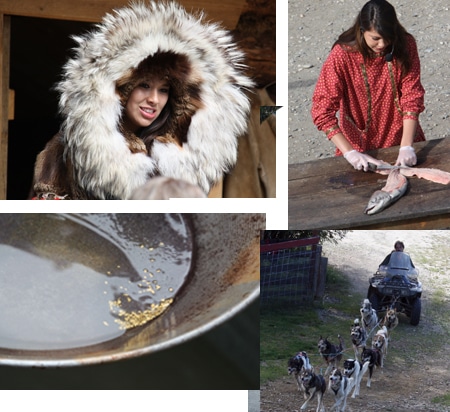In the Athabascan Indian Village, Panning for Gold & Watching Campion Sleddogs
