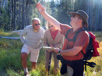 Solveig Gets Guidance from a German Hiker in Yosemite