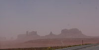 Approaching Monument Valley - A Layer of Dust Awaited Us in the Trailer