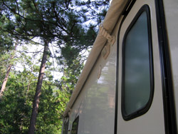 Two Straps Keep Our 18-foot Awning Secure