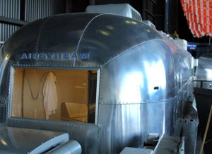 An RV in the Rocket Center -- this Airstream was used to quarantine astronauts after flights.