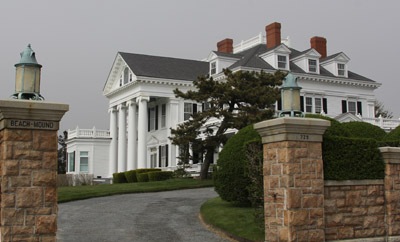 At the turn of the 20th Century, the very rich built summer "cottages" along the waterfront at Newport