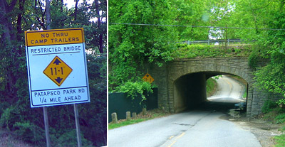 This low tunnel is on one of the two Patapsco entrance roads.