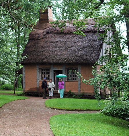 The simple lifestyle of the Acadians is evident from a reconstructed house in the Annapolis Royal Gardens