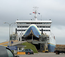 Like Moby Dick, the giant white ferry swallowed up dozens of RVs, cars and trucks