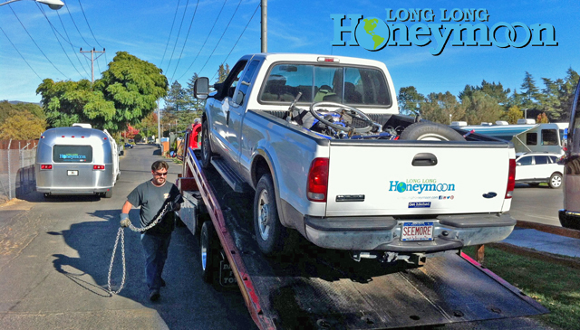 It's a sad day when your truck gets hauled away on a flatbed trailer. This is exactly what we're trying to avoid happening again. Will a fuel additive help? It doesn't seem to hurt! 