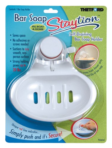 The Thetford soap dish is another "must have" if you plan to use your own RV shower. (Click the pic for more info.)