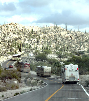 Traveling down the road, through desert and rocky hills, the Baja Whale-Watching RV Caravan Tour was a positive memory.