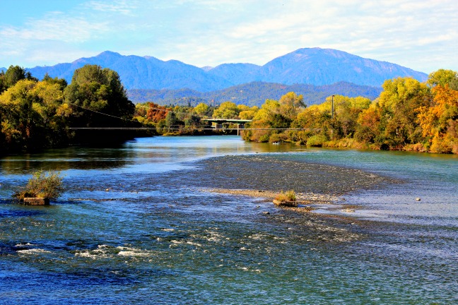 When traveling south on I-15, consider spending time at Redding in Northern California. Image above, Sacramento River looking west from the iconic Sundial Bridge. © Rex Vogel, all rights reserved