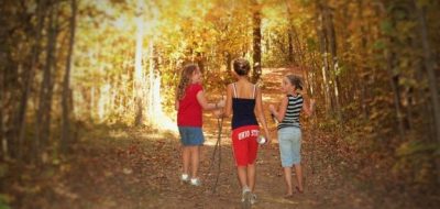 Girls in Woods at Cross Creek Camping Resort