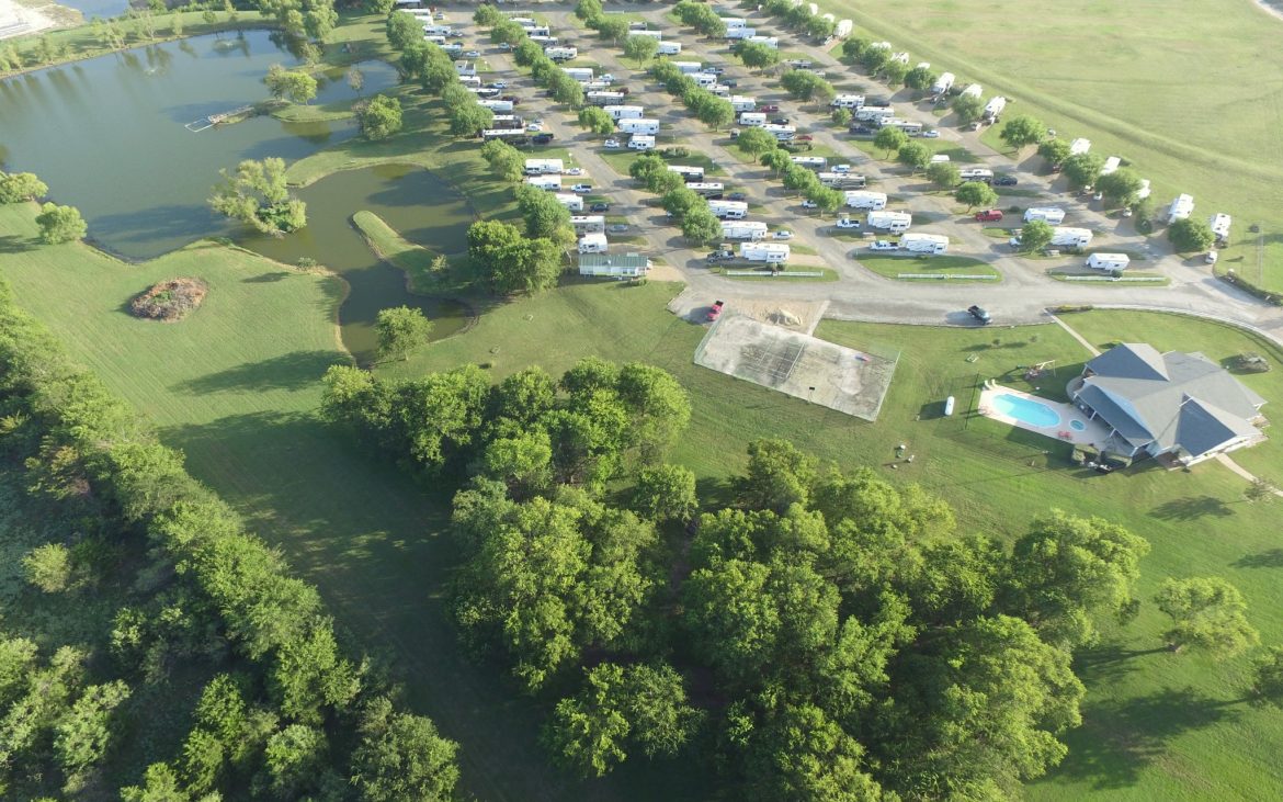 Aerial View of Bluebonnet Ridge RV Park & Cottages