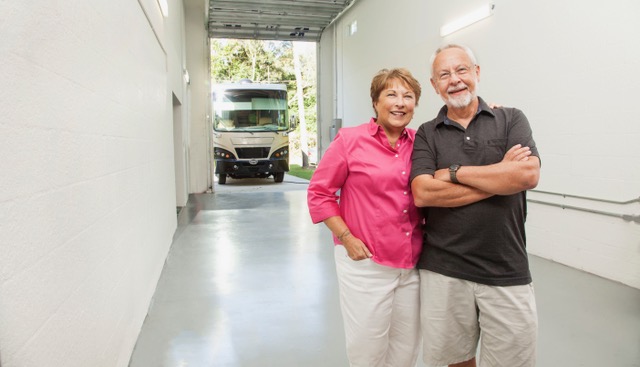 Couple in their garage at Lake Weir Preserve