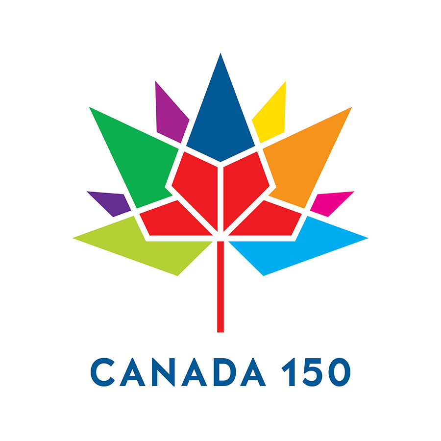 Canada 150 colorful leaf logo