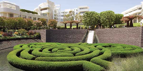Artful topiary hedges at Getty Museum