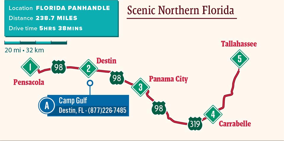 Northern Florida Trip Map