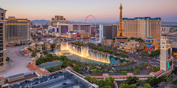 Aerial view of Las Vegas.