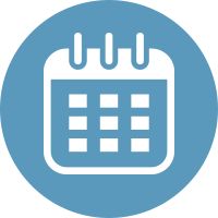 white and blue calendar icon