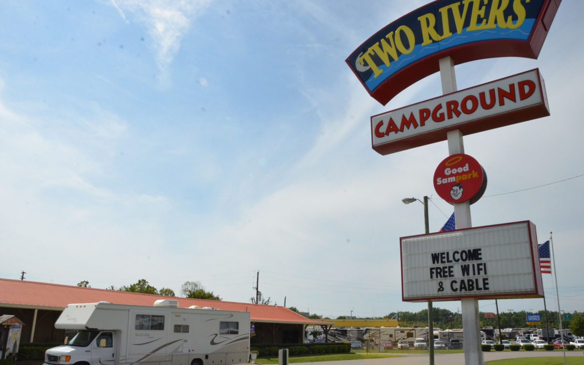 Two Rivers Campground sign