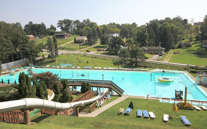 Pine Cove Beach Club & RV Resort - aerial of pool