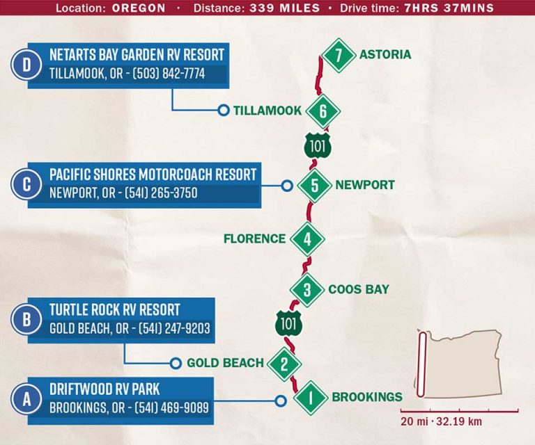 Oregon S Unspoiled Coast Good Sam Camping Blog   2019 Or 1 Map 768x640 